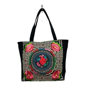 Embroidered Shoulder Handbag from Guatemala Purse Ethnic Boho Copper Coin Design